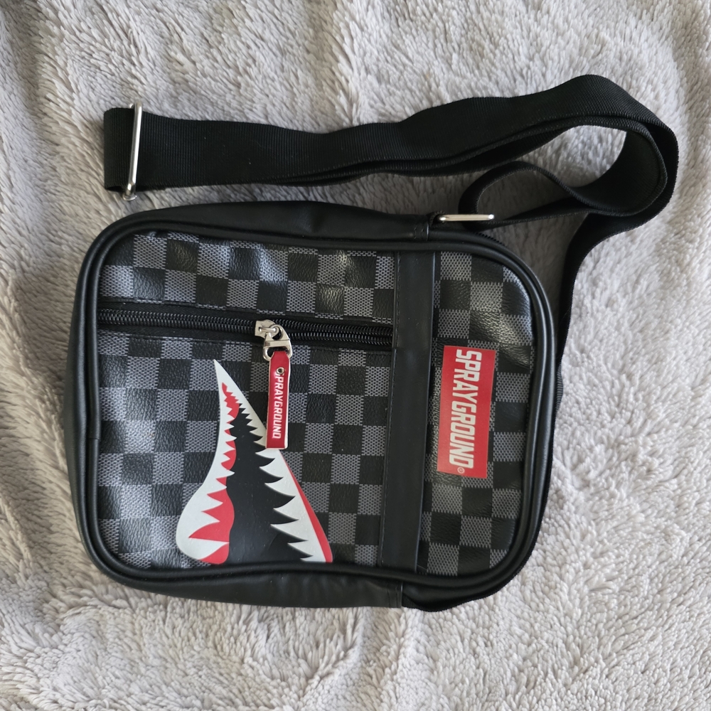 Sprayground Shark Mouth Black and Gray Belt Bag - Picture 2 of 2